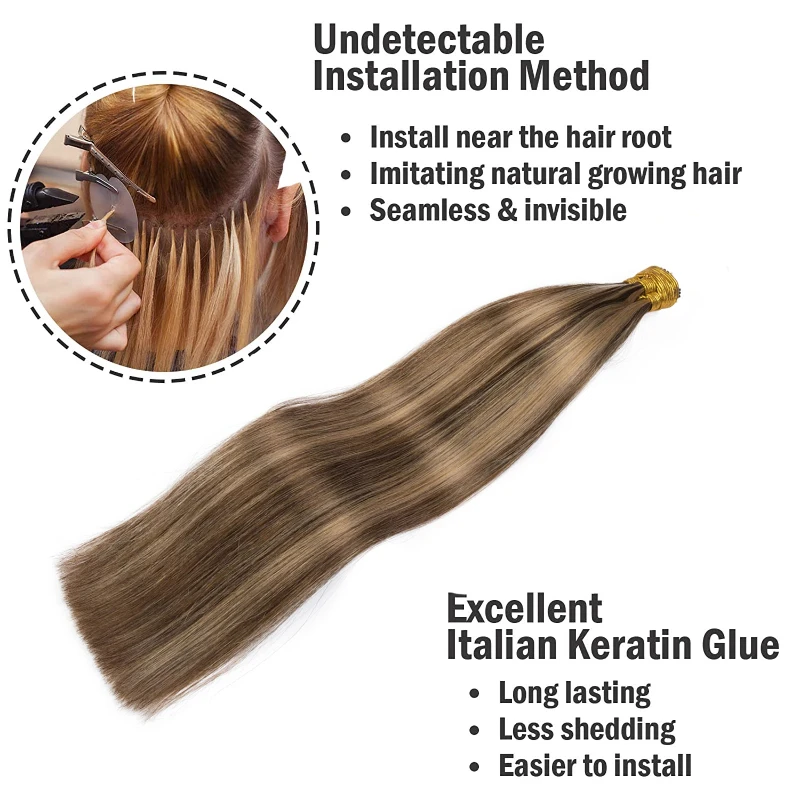 I Tip Hair Extensions Straight Real Hair Extensions 40g/50g/set 12-26inch Capsules Keratin Natural Human Hair Extension