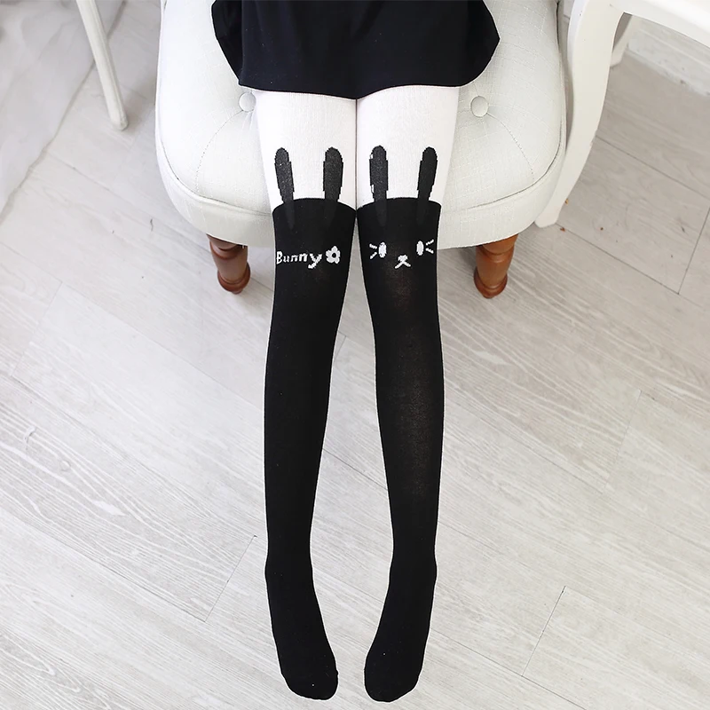 Baby Mädchen Winter-Leggings Baumwollstrümpfe für Kinder Niedliche Hasen- und Katzenmuster Warme Säuglings-Strumpfhose Gemusterte Strumpfhosen – Detail 4