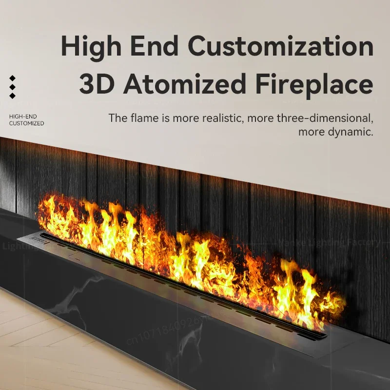 3D Atomized Fireplace with Colorful Steam Flame ECO Friendly Indoor Decorative Water Vapor Mist Intelligent Electric Fireplace