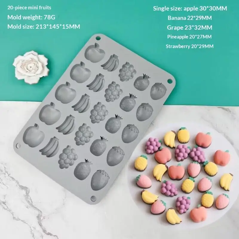 [S]Mango Pear Peach Raspberry Durian Fruit Series Cake Silicone Mold Baking Mousse Mould Cake Decoration Reusable Dessert Tool view 4