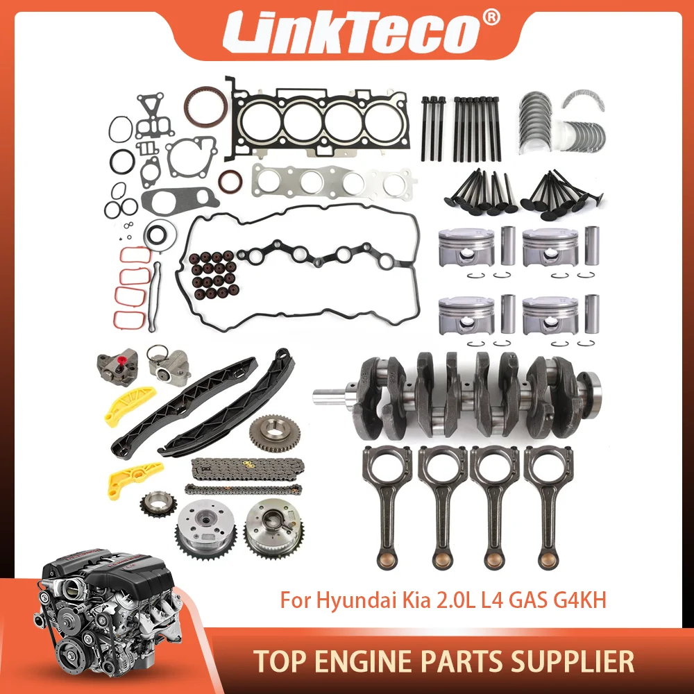 

G4KH 2.0L Engine Parts Full Gasket Bolt Valve Set Timing Chain Kit Fit 2.0 L L4 GAS For Hyundai Creta Sonata Kia Carens K4 11-22