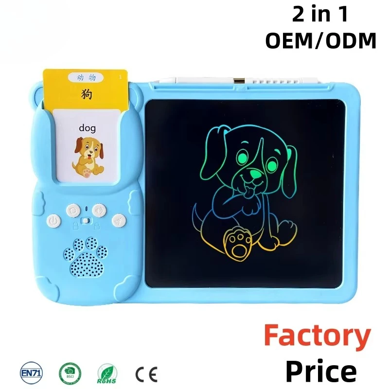 Talking Flash Cards 112 Cards Kids Enlightenment Toy LCD Writing Drawing Board Lithium Battery Early Education Learning Toy