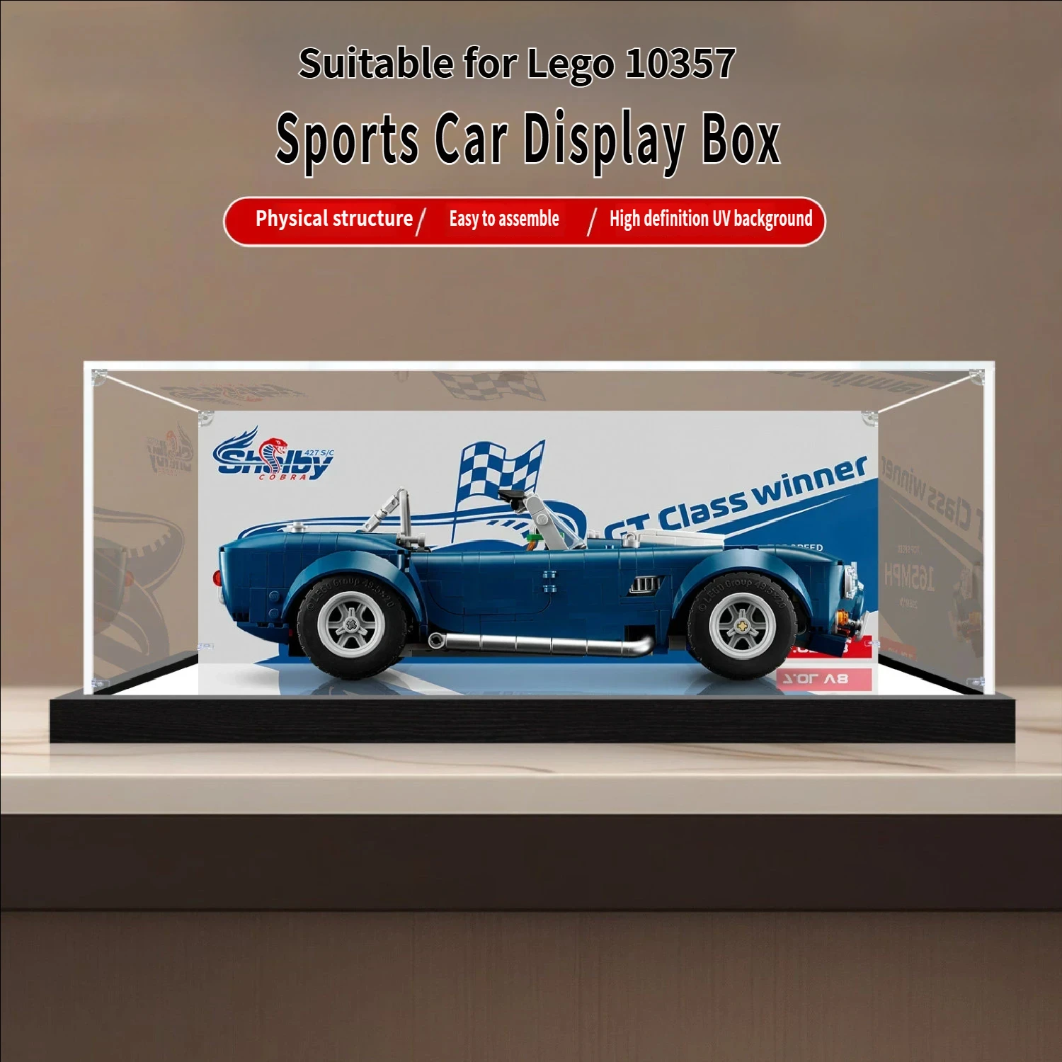 

Acrylic Display Case for Lego 10357 Car Building Set– Dustproof Display Box Compatible with Lego 10357 -Only Display case