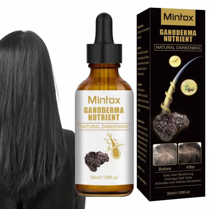 Hair Darkening Serums Ganoderma Nutrient Hair Darkening Serums 30ml Anti-Grey Hair Essence Promote Healthier And Thicker Hair