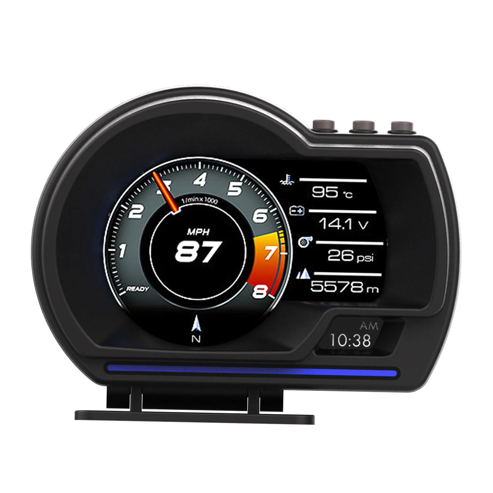 Car Head up Display OBDⅡ+GPS Smart Gauge High Definition Speedometer Car Diagnostic Tool OBD Fault Code Elimination Safe Driving
