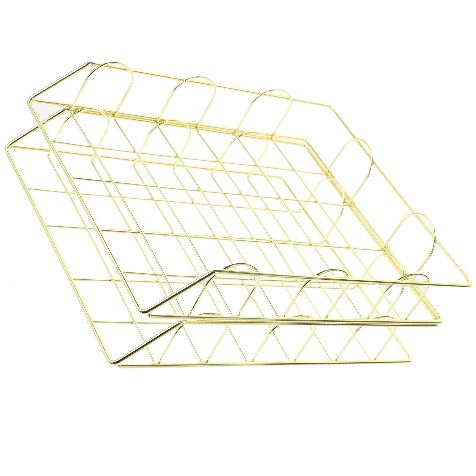 2pcs Metal File Organizer For Desk Document Holder Storage Basket Office Organization Paper Tray Mesh Folder Stand Black Desktop