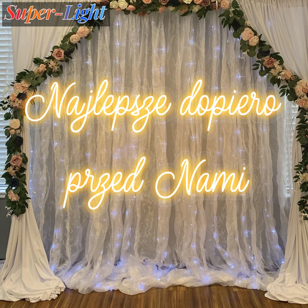 Personalized Signage Led Ledon Neon na Wesele Najlepsze Dopiero Przed Nami Polish Neon Sign, Wedding Neon Sign, Party Neon Sign