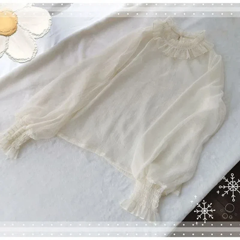 เสื้อเชิ้ตแขนยาว Ducheng แขนด้านใน Spot Original Lolita Lamb Leg Sleeves