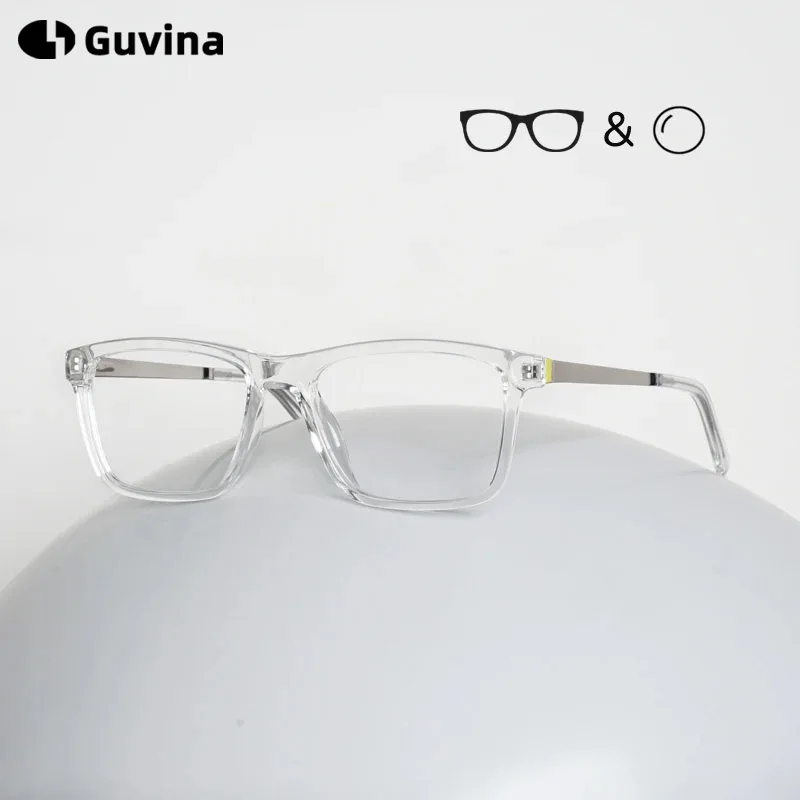 

Guvina Large Frame Transparent Women Glasses Reading Eyeglasses For Men Prescription Glasses For Myopia