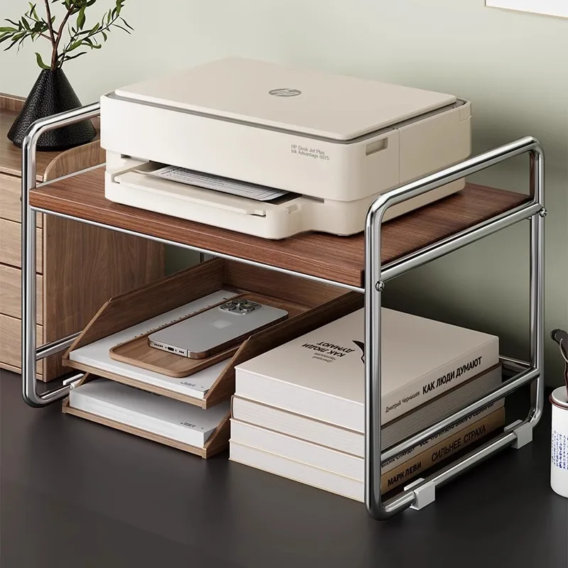 Desktop Storage Printer Stand, Double-Layer Vintage Organizer for Office or Home, Multi-Functional Copy Machine Rack