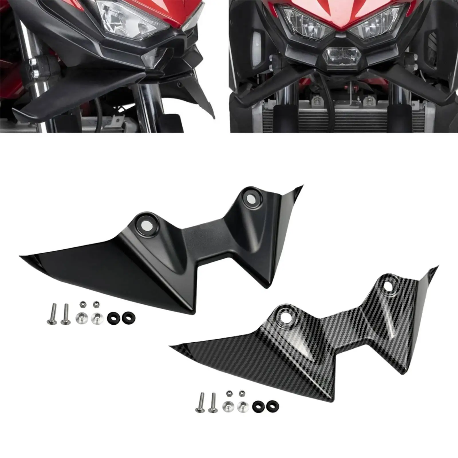 Plastic Front Winglet Downforce Replacement Repair Accessories for Kawasaki Z500 SE 2024 to 2026 Bike