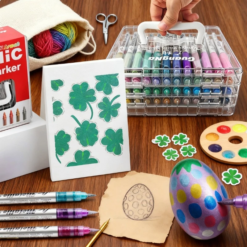 12/24/36/48color Straight Liquid Acrylic Marker Metallic Sun Protection Not Easy To Fade Painting Graffiti DIY Hand-decoration