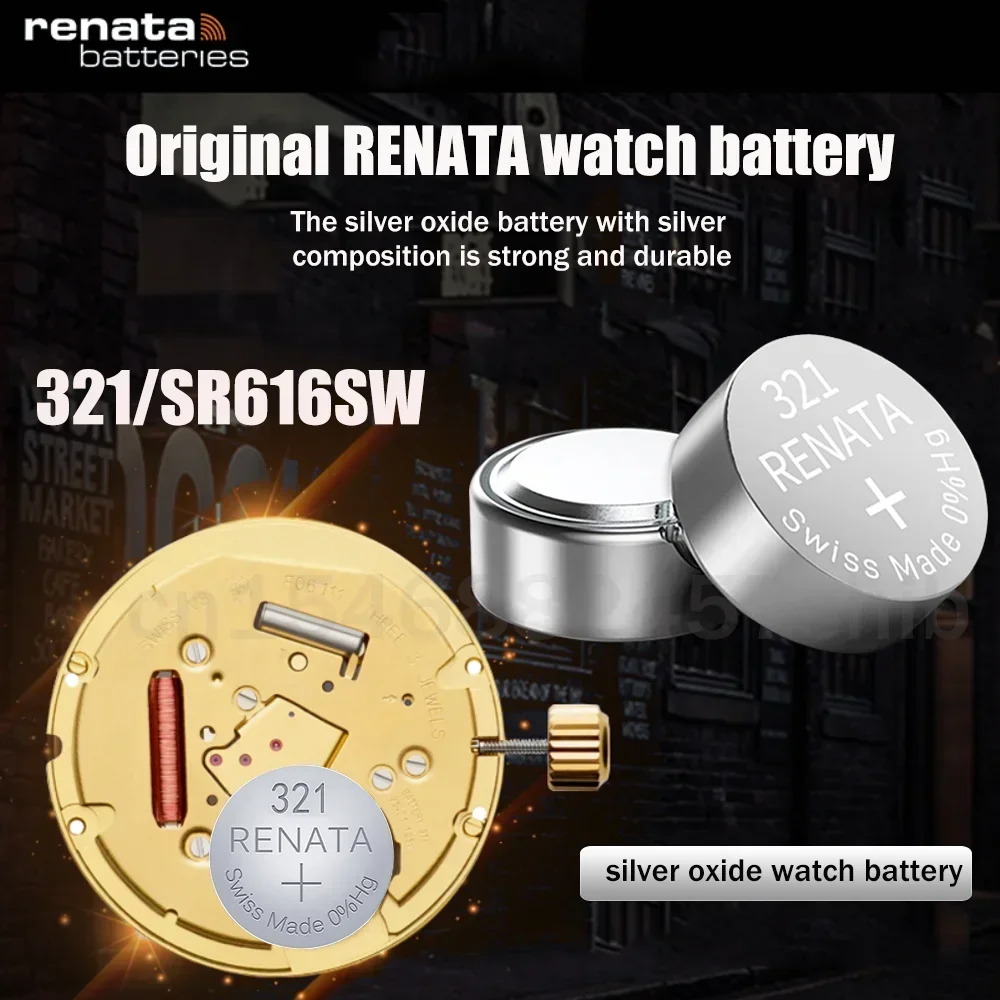 3PCS Renata 321 SR616SW SR616 V321 GP321 1.55V Silver Oxide Watch Battery For Scale Watch Calculator Swiss Made Button Coin Cell