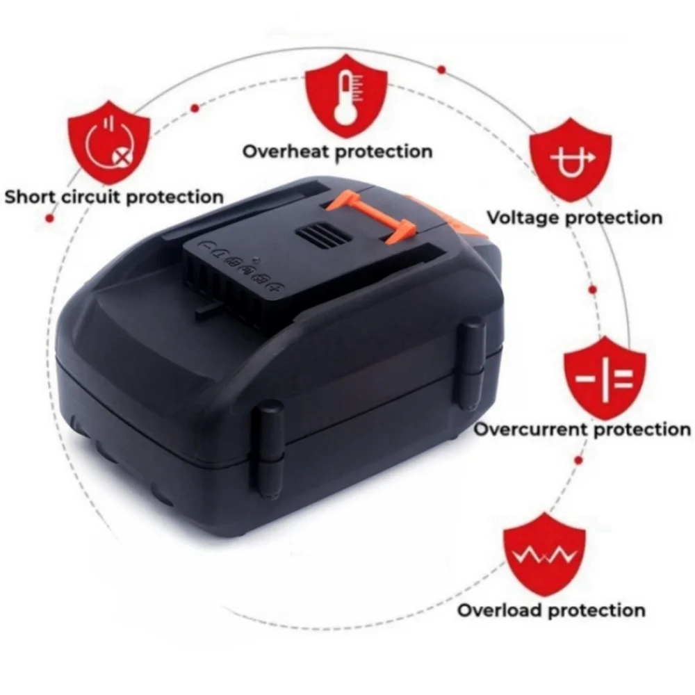بطارية ليثيوم 40 فولت 6000 مللي أمبير في الساعة مناسبة لـ Worx WG180 WG280 WG380 WG580 40 فولت أدوات حديقة جزازة العشب تحل محل بطارية قابلة للشحن