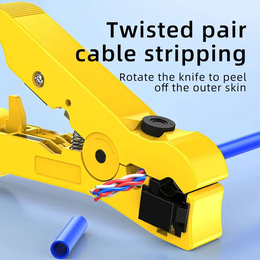 Electric Cable Stripping Knife Multi-functional Wire Cutter Stripper Tool for UTP STP RG59 RG6 RG7 RG11 Coaxial Cable