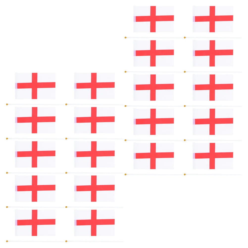 20Pcs Small Handheld National Flags Durable Patriotic Flags on Stick Ideal for Sports Event Party Garden Decoration
