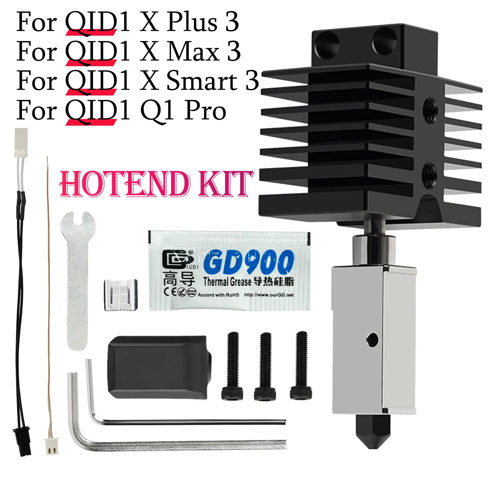 

New Upgrade Hotend For Qidi Q1 Pro Ceramic Heating Plate Kit 0.4mm Quick Heating Hot end For Qidi X Max3/ Plus 3/ Q1-Pro Parts