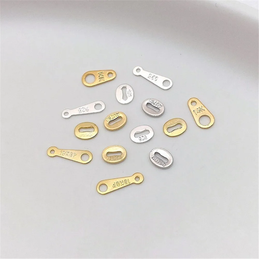 14K Gold Egg Shaped Connection Piece Closed Piece Handmade DIY Bracelet Necklace Closing 8-shaped Buckle Jewelry Accessories