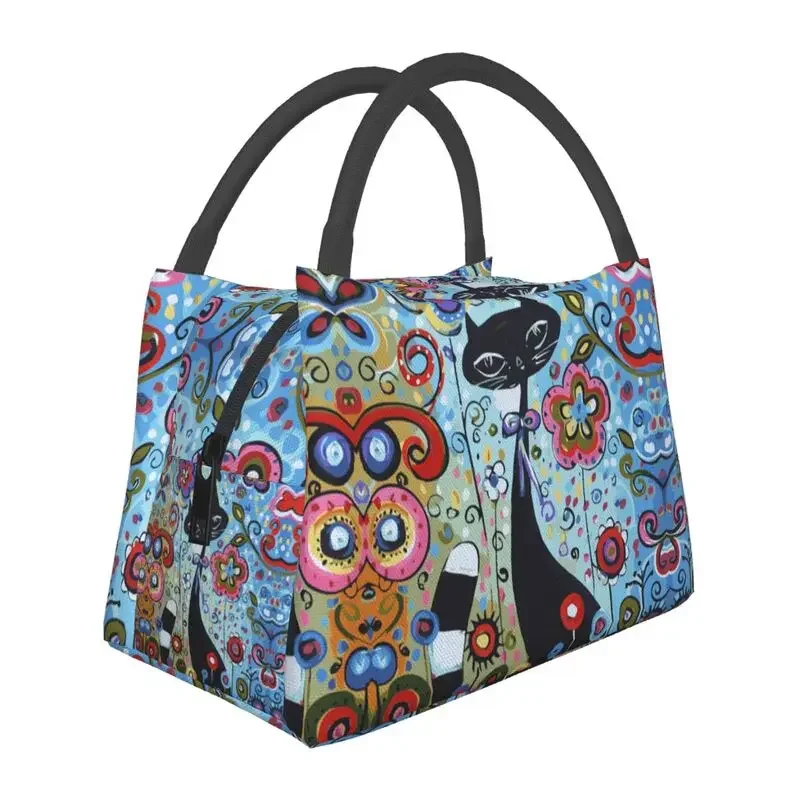 

The Artistic Cat Insulated Lunch Bags for Work Office Waterproof Cooler Thermal Bento Box Women