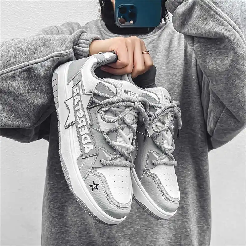 Round Nose Rubber Sole Cute Sneakers Woven Luxury Brand Shoes Men Red Basketball For Men Sports Shoose Fashion-man view 4