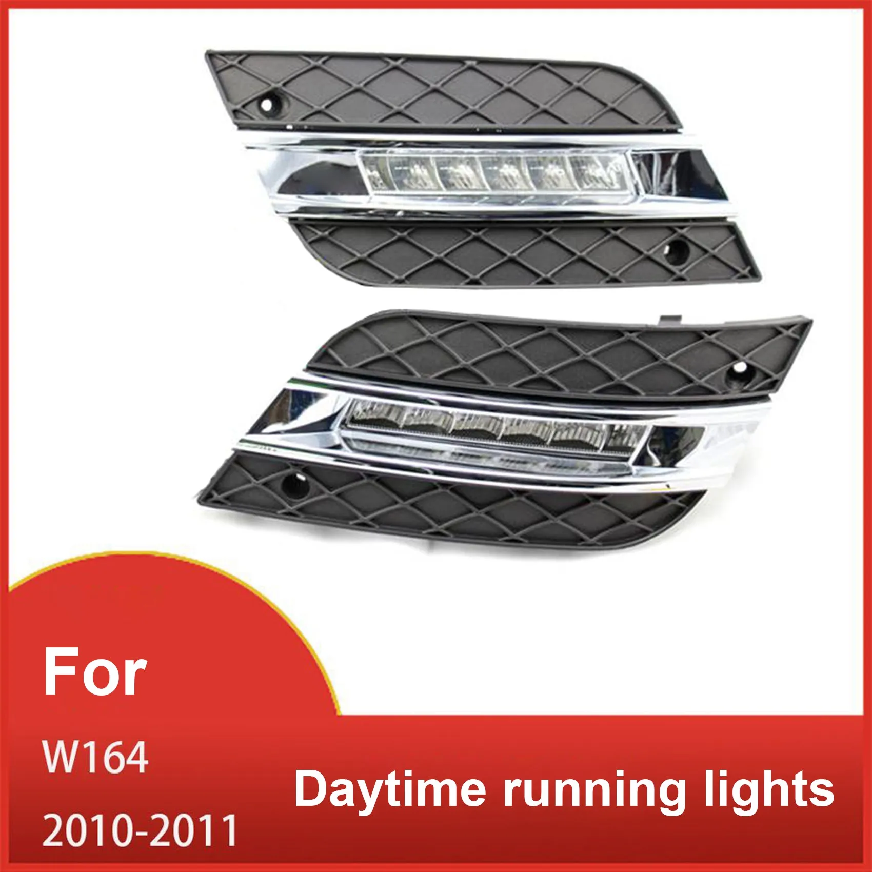 

#549P Right LED Daytime Running Light DRL Fog Lamp for Mercedes Benz ML350 W164 ML300 ML320 2010-2011 (Black)