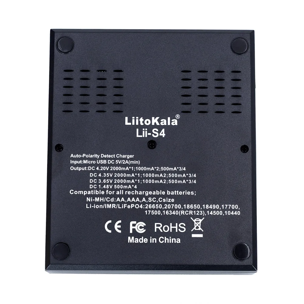 Liitokala Lii-S4 الشواحن الذكية شاشة الكريستال السائل شحن 3.7 فولت لى أون 18650 18350 18500 10440 14500 26650 1.2 فولت AA AAA NiMH بطاريات
