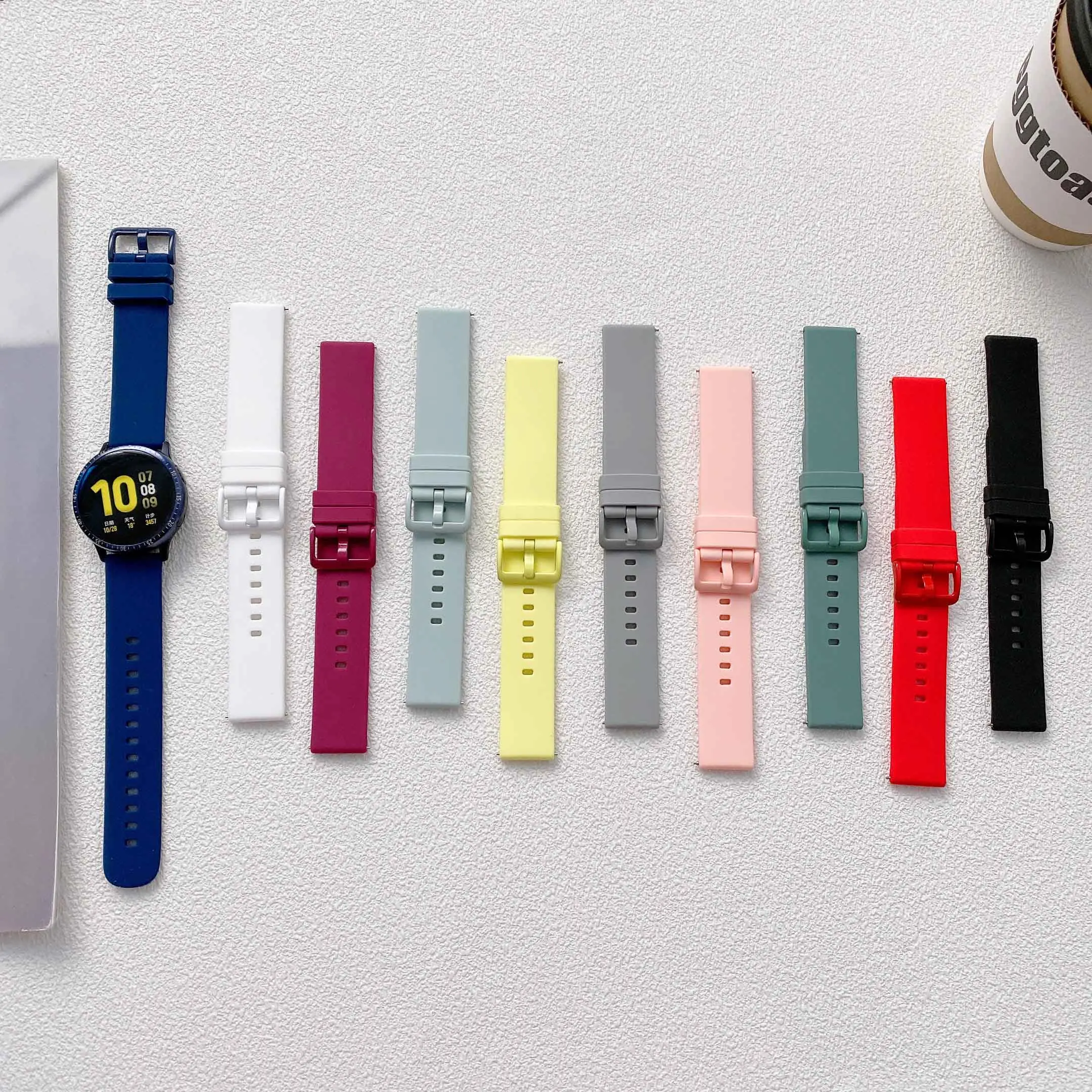 Silicone Watch Band Strap for Samsung Galaxy Watch3 41mm 45mm Watch 4 40mm 42mm Wristbands for Active3 41mm Watch 42mm straps