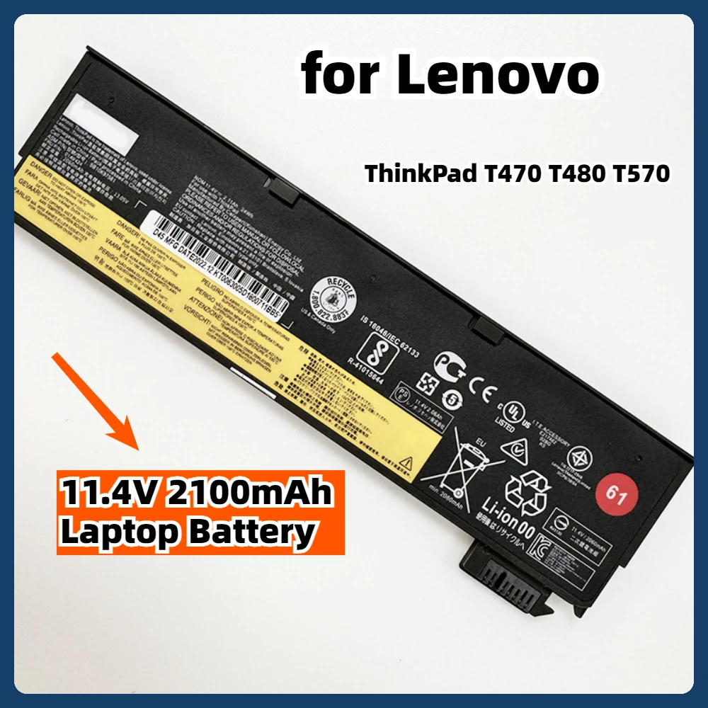 

New 01AV427 2100/4400mAh Laptop Battery for Lenovo ThinkPad T470 T480 T570 T580 P51S P52S 01AV428 01AV423 SB10K97580