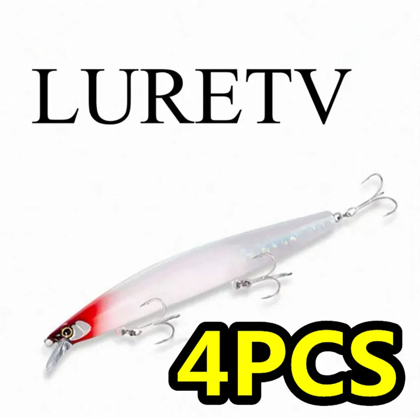 

LURETV SAME STYLE XM-145N Crazy Scale Mino Water Surface System Long throw Roadside False Bait Top Mouth Sea Bass Hard Bait 4PCS