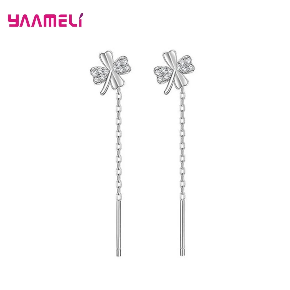 Cute Flower Crystal Wedding Engagement Stud Earrings For Women Girls Valentines Day Gift Fashion Jewelry Wholesale