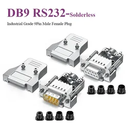 9Pin RS232 Connector Mini DB9 Male Female Solderless Joint Plug Industrial Grade Upgraded Universal 485/422 Serial Port Adapter
