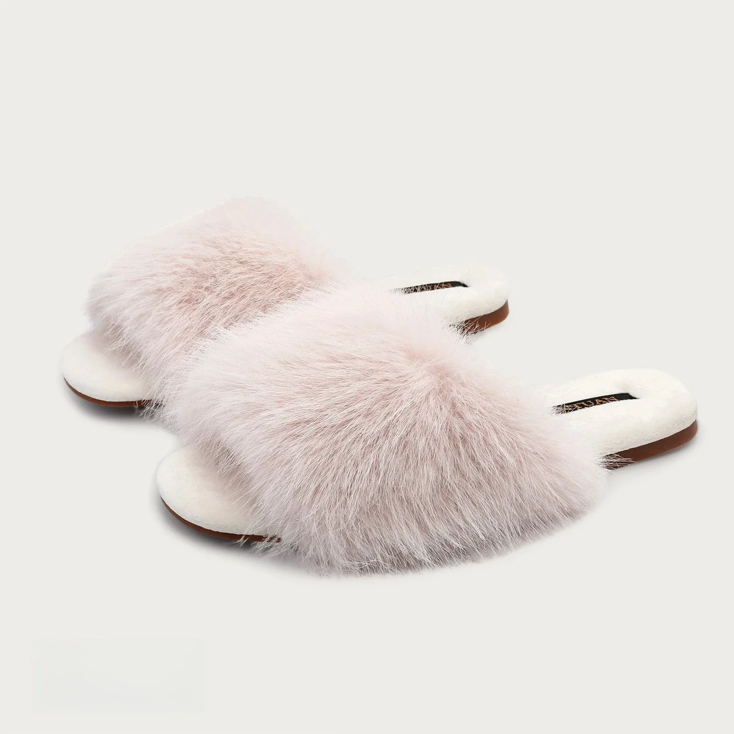 Autumn Winter Imitation Mink Fur Gentle Skin-Friendly Warm Cotton Slippers Indoor Non-Slip Rubber Sole Home Shoes Women Slippers