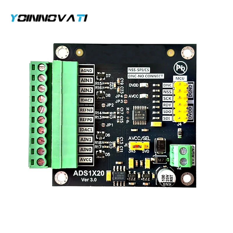 ADS1220 24-Bit ADC Module High Accuracy Data Acquisition Analog to Digital Converter for Industrial Weighing Temperature Sensor
