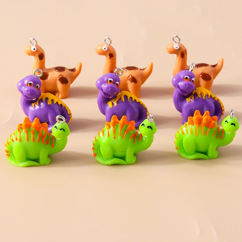 5 Stück Cartoon 3D große Harz Schnecke Dinosaurier Charms für DIY Ohrringe Halskette Schlüsselanhänger Anhänger handgemachte Schmuck Geschenke