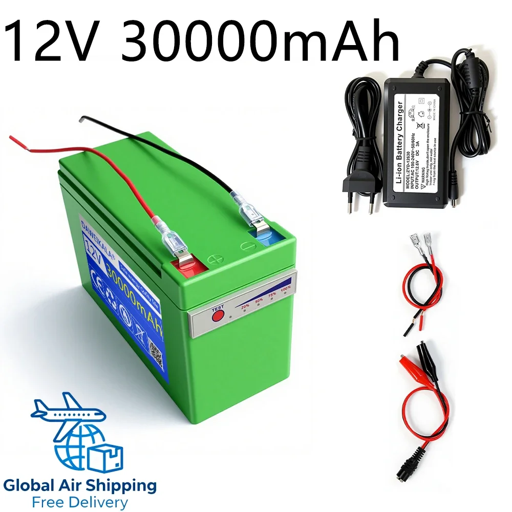 12V Battery 5Ah 10Ah 30Ah Built-In High Current 30A BMS 18650 Lithium Battery Pack For Kid’s car Battery 12.6V Charger