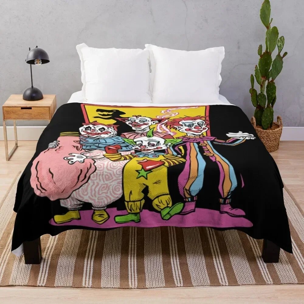 

Killer Klowns Shirt Throw Blanket Fuzzy Plush Throw Blanket for Sofa Chair