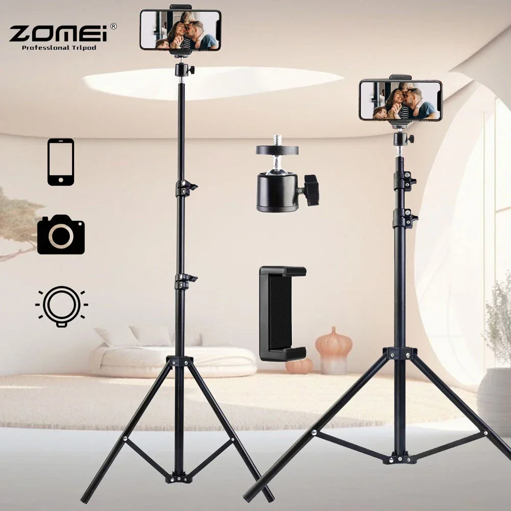 

ZOMEI 190cm Tripod Phone Tripod Stand Selfie Stick 1.9m Mobile Stand Cellphone holder To Make Youtube Ringlight photography