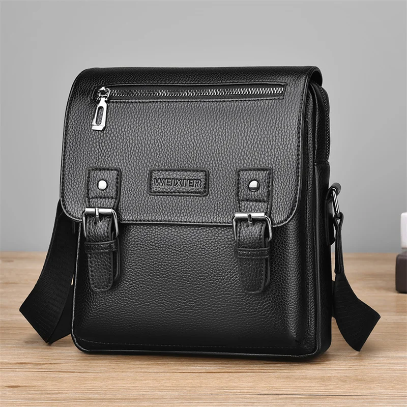 Men's Crossbody Bag Vintage Messenger Bags PU Handbags Leisure Large Capacity Work Travel Bag Man Business Crossbody Bags