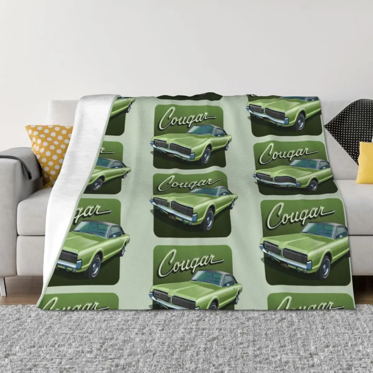 1967 Mercury Cougar in lime frost Throw Blanket Designers Summer Cute warm for winter Blankets