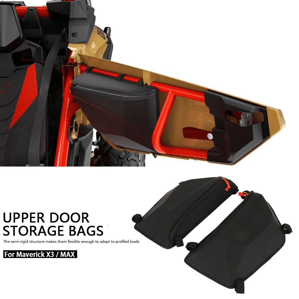 UTV Accessories Side Storage Door Bag Upper Door Bags Organizer New Black For Can-Am Maverick X3 MAVERICK X3 MAX