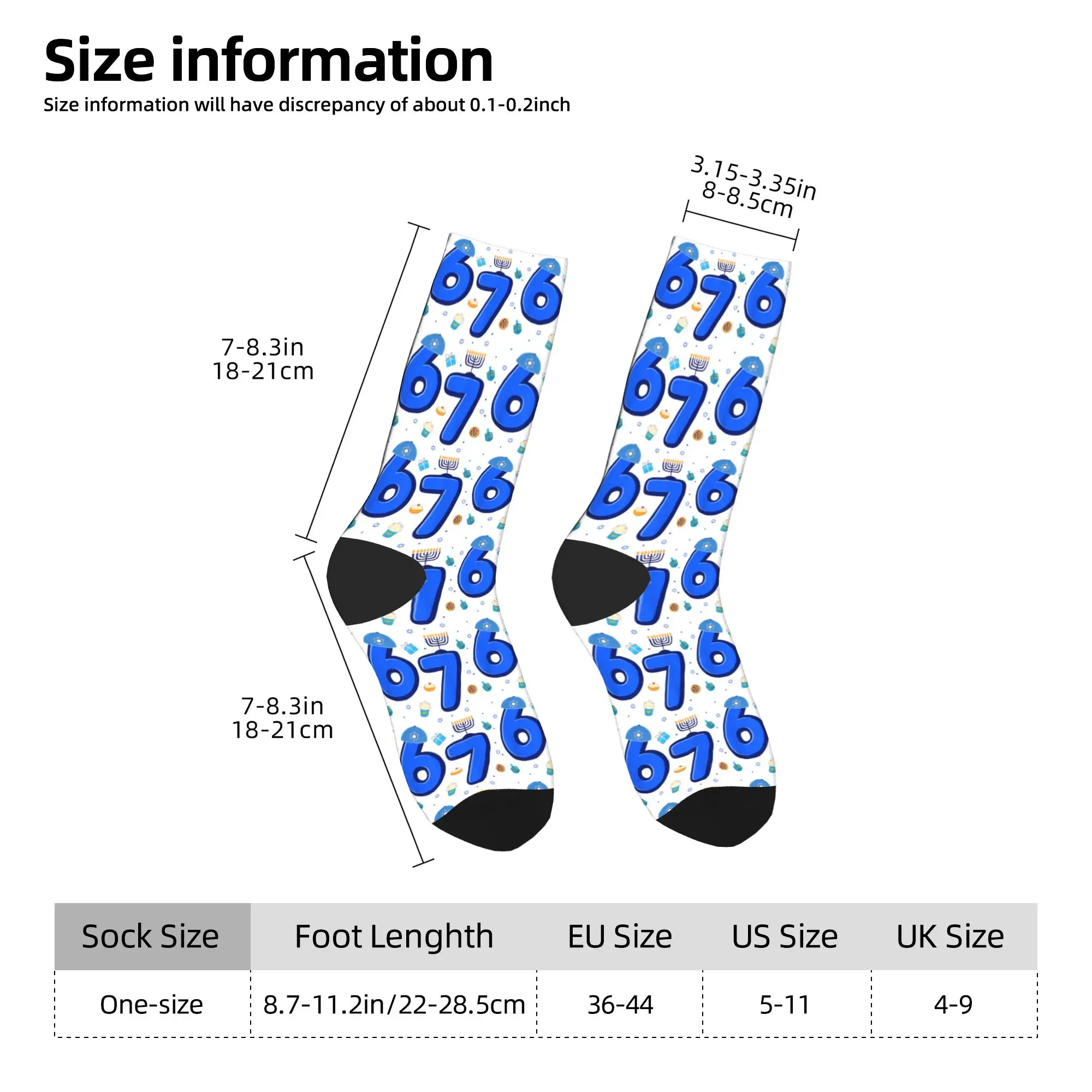 하누카 메노라 드레이델 67 식스 세븐 밈 축제용 하누카 양말 디자인 스타킹 미끄럼 방지 남성용 양말 따뜻하고 부드러운 겨울 양말