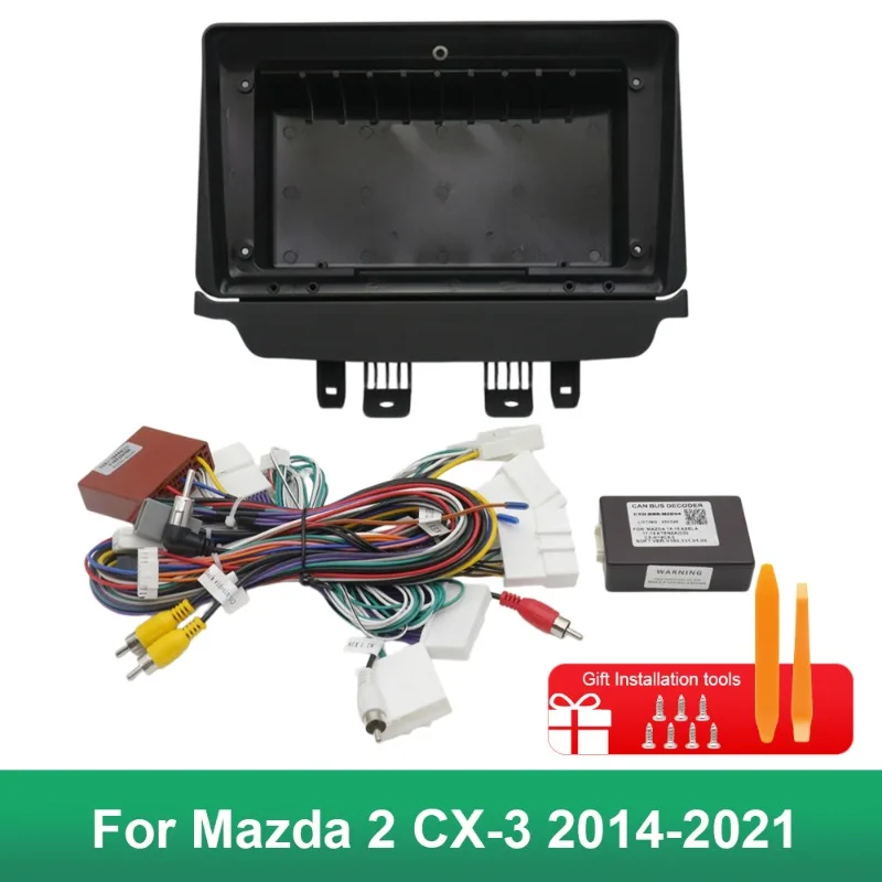 9 Inch Car Frame Fascia Adapter Canbus Box Decoder Android Radio Audio For Mazda 2 CX3 CX-3 2014-2021