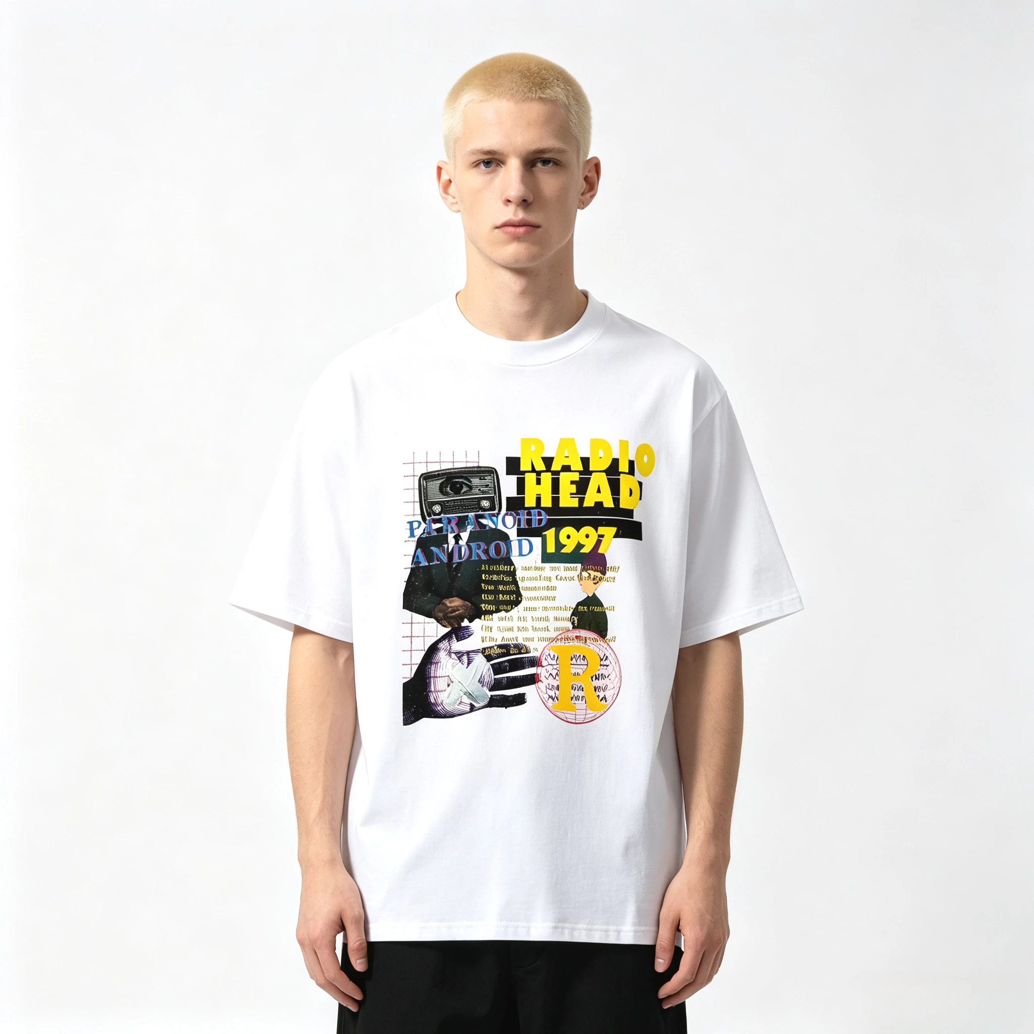 2026 Summer Hot Sale Rock Band Radiohead OK Computer T-shirt Y2K Unisex Retro Oversized T Shirts Breathable Comfortable Clothes