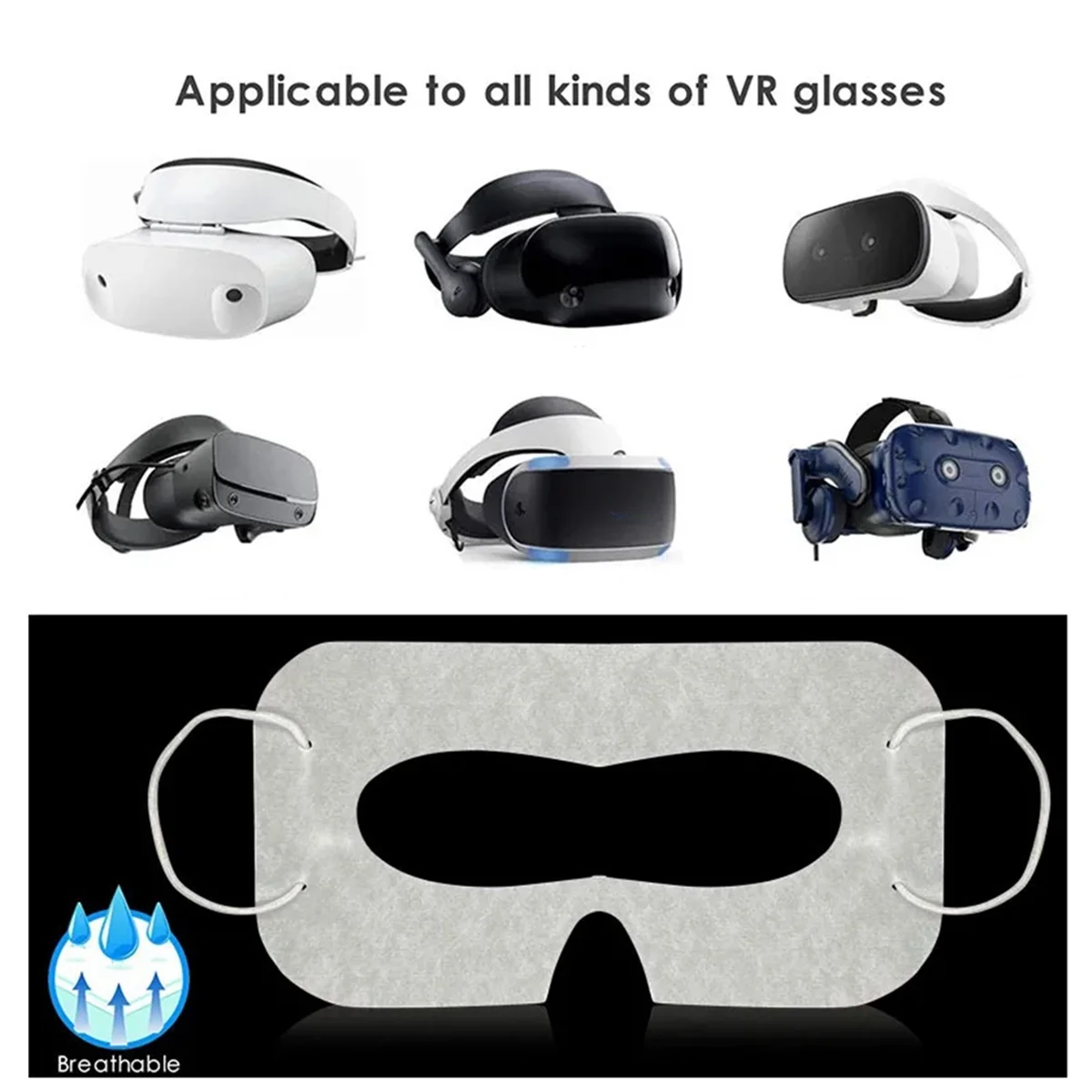 POP-l100 шт. универсальная одноразовая маска для глаз VR для Quest 3 аксессуары для гарнитуры VR пот дышащие глаза