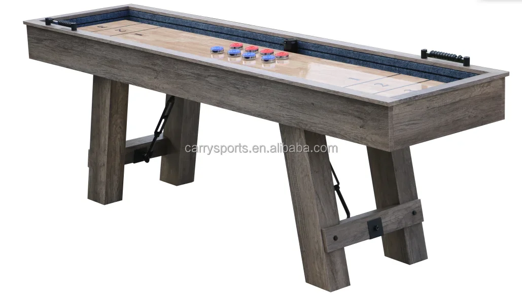 Snooker Club Essentials 2-in-1 kayu Shuffleboard dan Bowling Table dapat disesuaikan standar 9ft/12ft/14ft/16ft/18ft/20ft/22ft