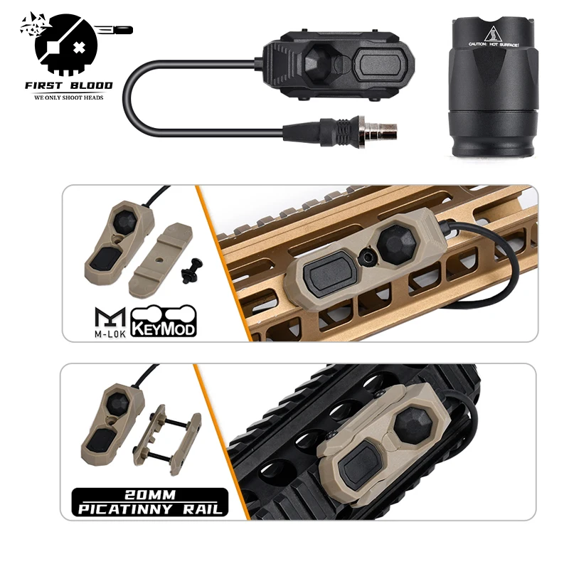 Surefire Flashlight Lamp Head with AXON Switch for 20mm Picatinny Rail Compatible with M300/M600 Models M-LOK Keymod Light Mount