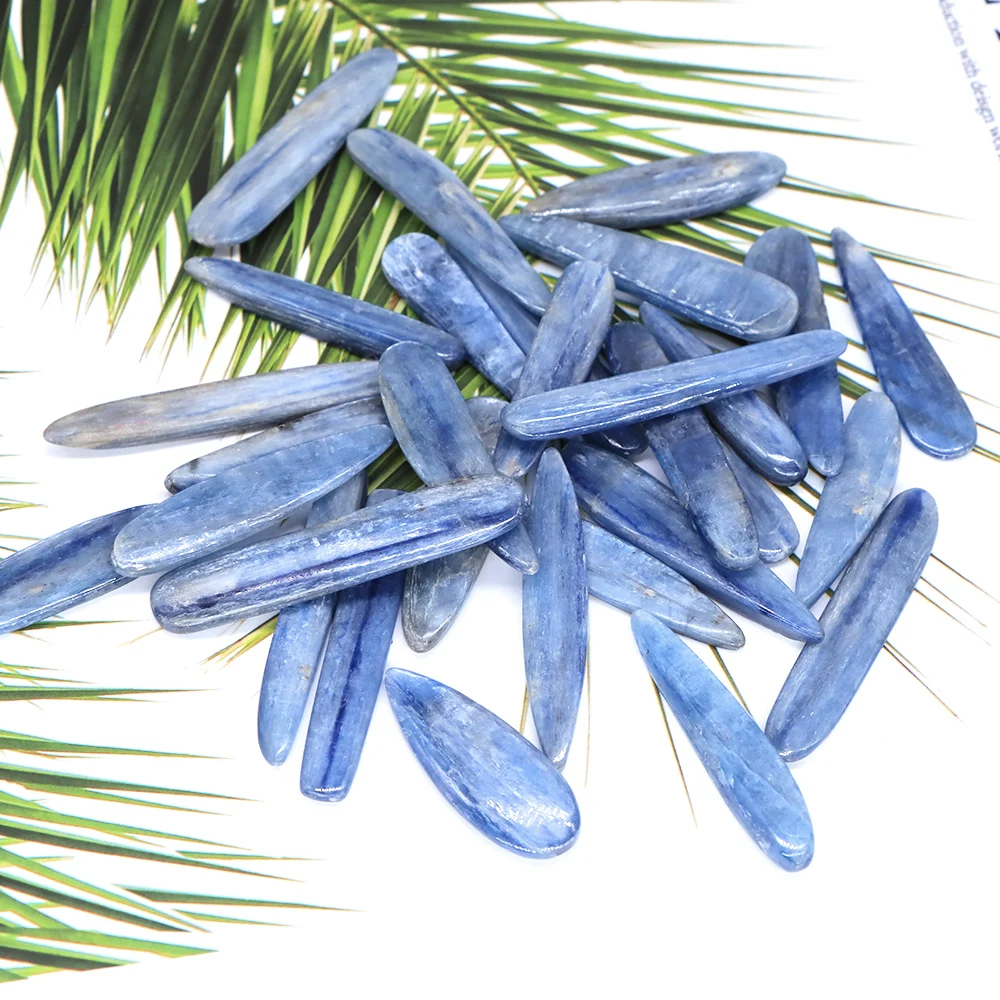 

Natural Kyanite Tumbled Stone Quartz Polished Thin Slice Shape Crystal Healing Mineral Specimen Gems Collection Lots Wholesale