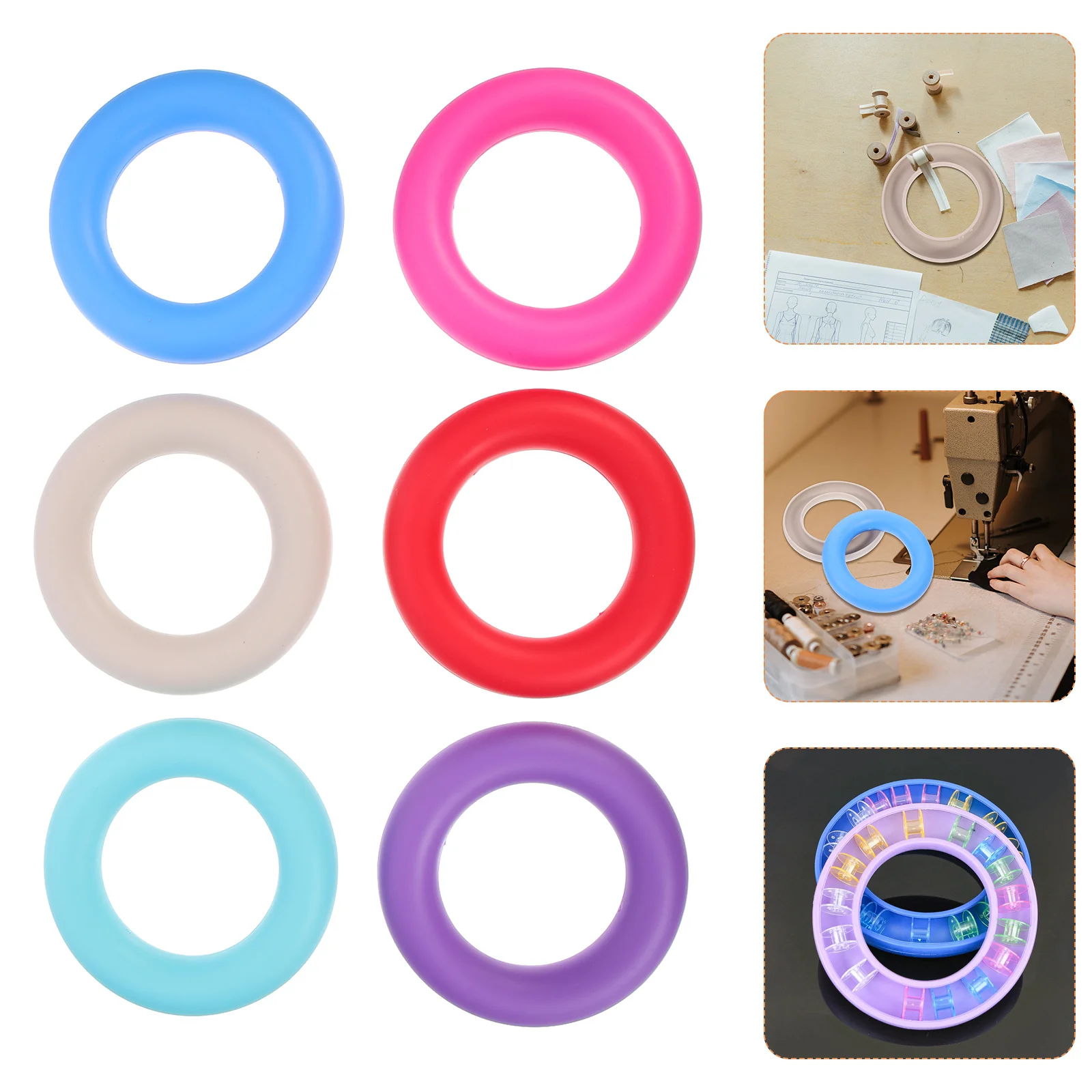 

6Pcs Supple Bobbin Holder Premium Silicone Material Non Bulky Bobbin Organizer Ideal Sewing Accessories Gift Sewing Accessories