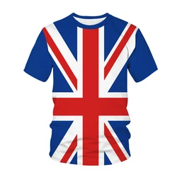 UK British Flag Pattern Same Style T-shirt For Men Hot Selling New Summer Women's Short-sleeved T-shirt Tops Shirt Children's 3D