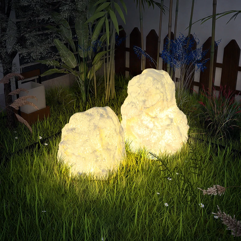 Outdoor waterproof courtyard landscape light Outdoor garden villa lawn light Imitation stone electricity connection resin waterp